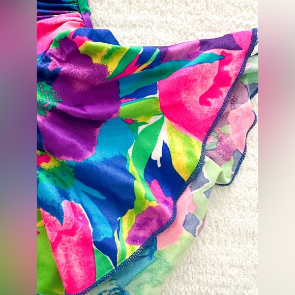 Vintage Swimsuit 1980s Skirted One Piece Swimsuit 10 - Picture 3 of 11